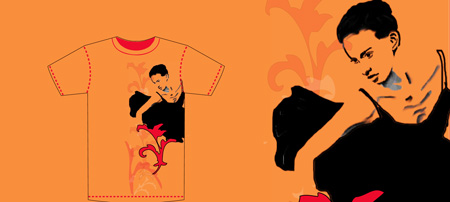 T-Shirt mit Ballerina Aufdruck